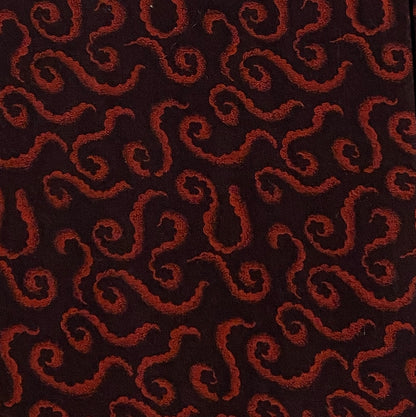 Red Squiggles Cotton: 2 yds