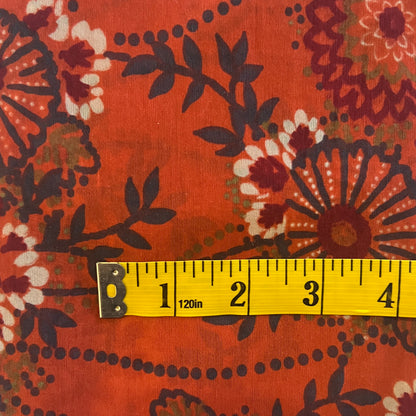 Orange Floral Stretch Chiffon: 2.5 yds