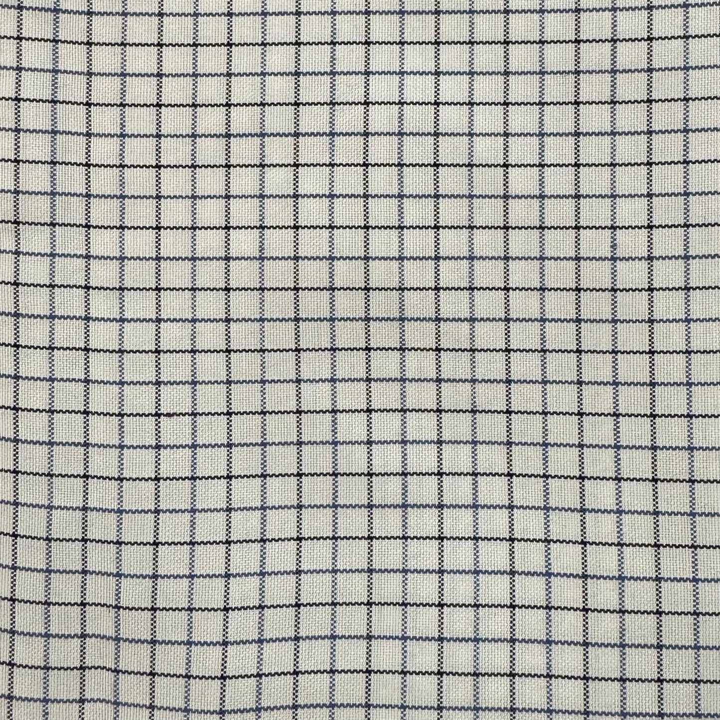 Blue & Black Checkered Medium Weight Poly Shirting: 2 yds
