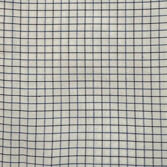 Blue & Black Checkered Medium Weight Poly Shirting: 2 yds