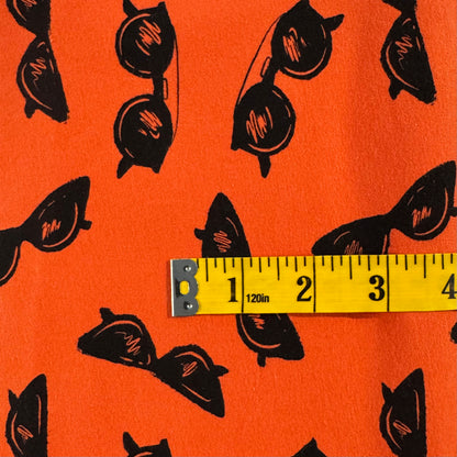 Orange With Black Sunglasses Stretch Jersey: 3 yds