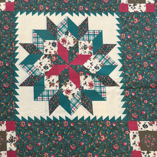 Green & Magenta Cheater Quilt Cotton: 2 yds