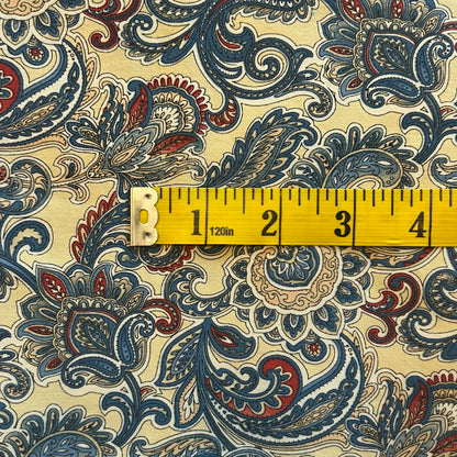 Cream Paisley Cotton: 1 yd