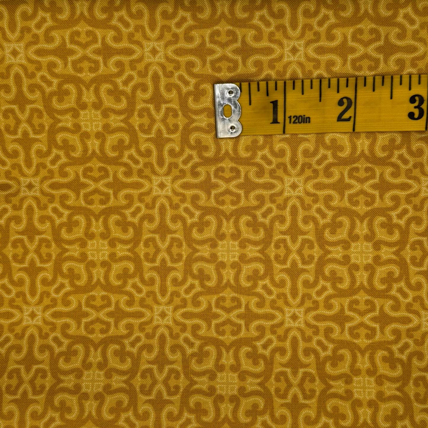 Golden Yellow Block Print Cotton: 2 yds
