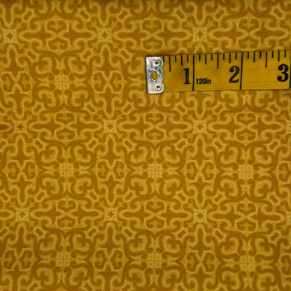 Golden Yellow Block Print Cotton: 2 yds