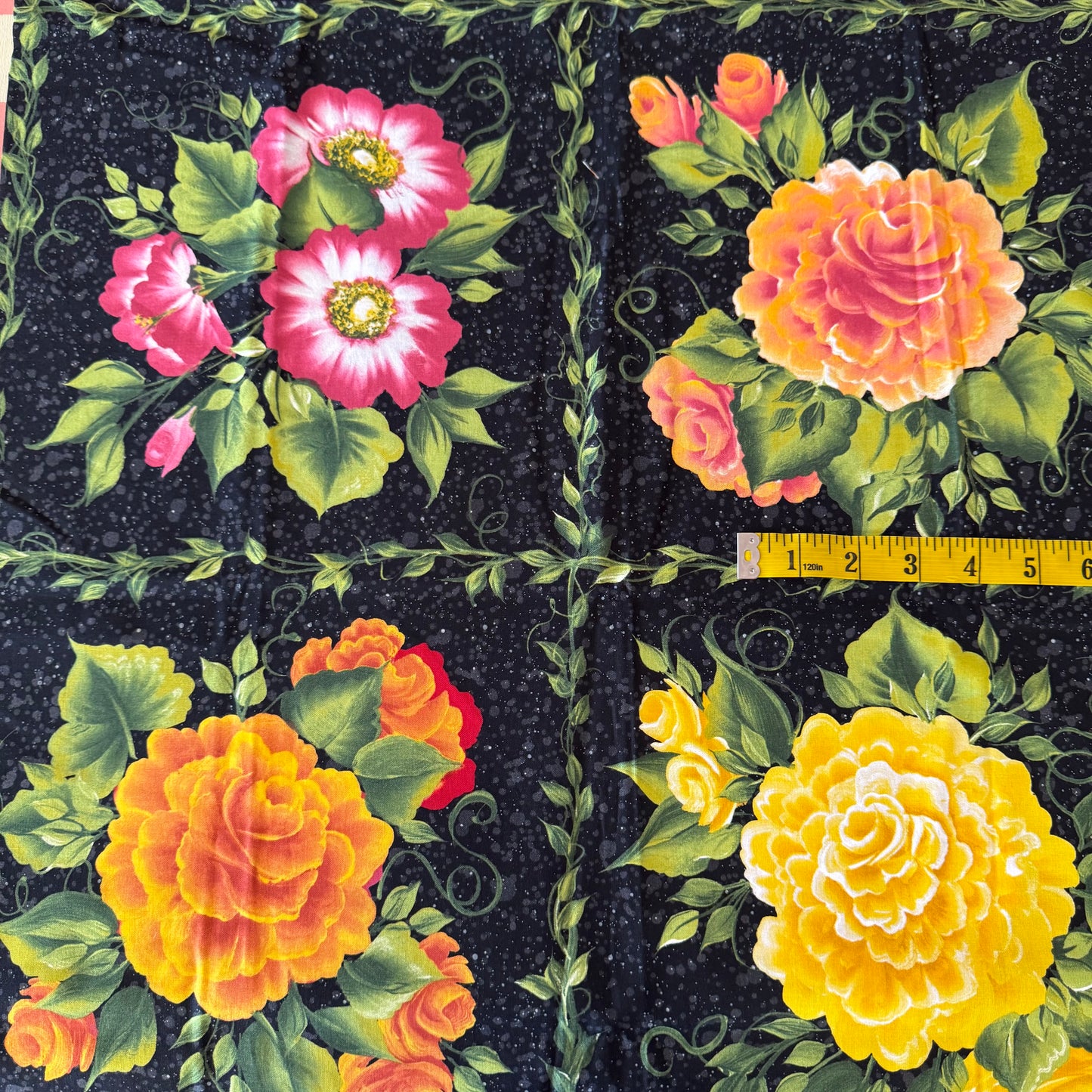 Warm Tone Floral Cotton: 1 yd