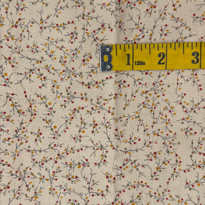 Cream With Micro Dots & Branches Cotton: 1 yd