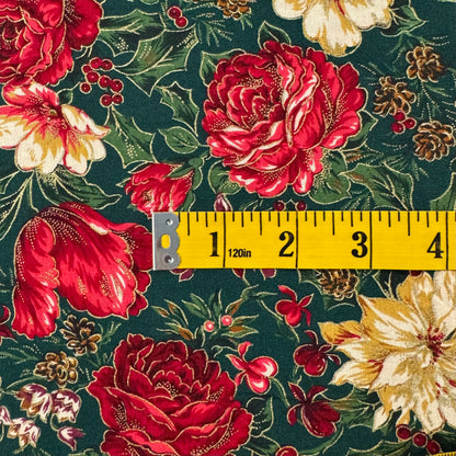 Holiday Floral Cotton: 1.5 yds