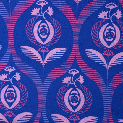 Blue Funky Floral Cotton: 2 yds