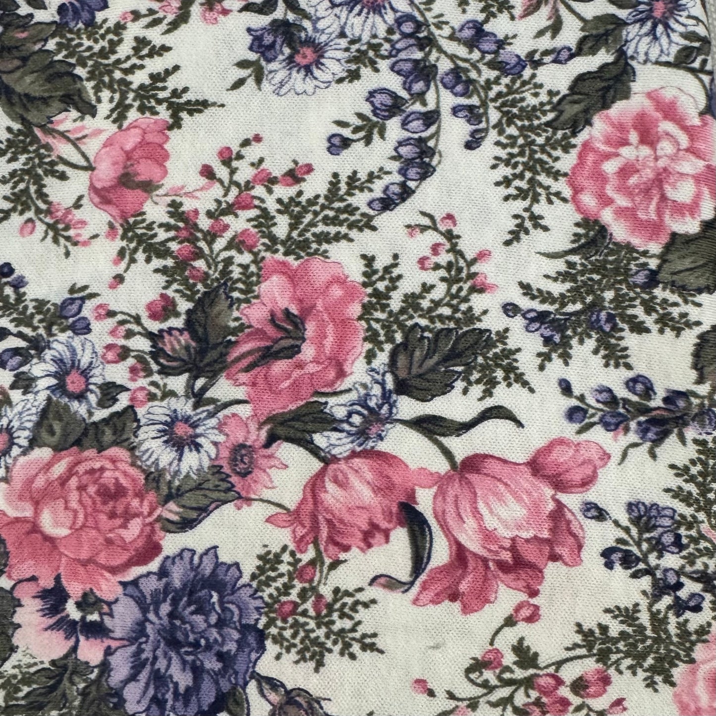 Pink & Purple Floral Stretch Jersey Knit: 1 yd