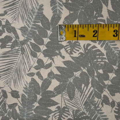 Light Grey Leaves Cotton: 2 yds