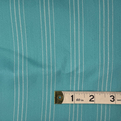 Medium Weight Aqua Blue White Stripe Poly: 2.5 yds