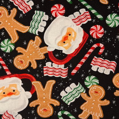 Santa Mugs Cotton: 2 yds