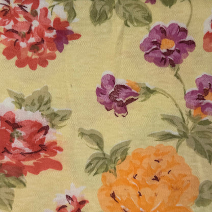 Orange, Red & Purple Floral Jersey: 1.5 yds