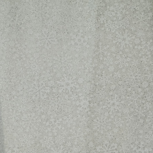 Subtle Metallic Snowflake Cotton Blend: 2.5 yds