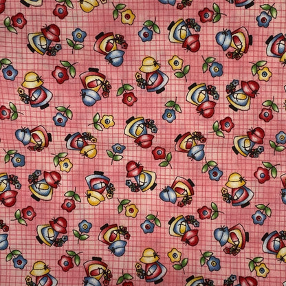 Pink Gardener Cotton: 1 yd
