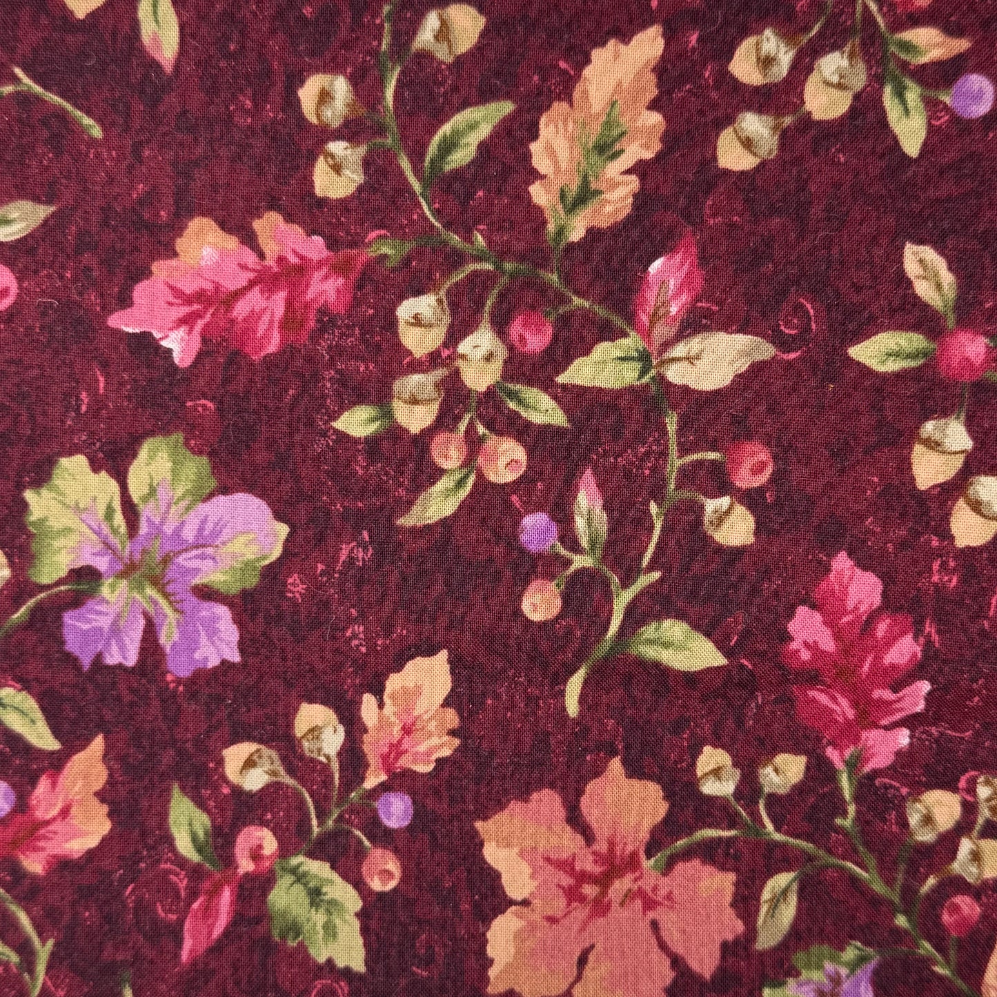 Purple Floral Cotton: 2 yds