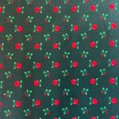 Holly Berries & Apples Cotton: 1.5 yds