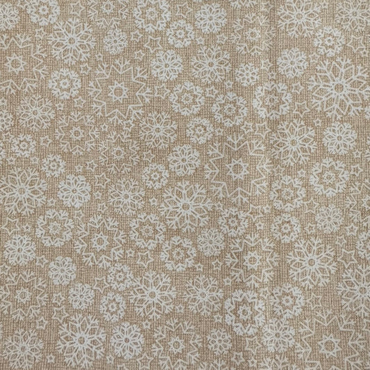 Cream Snowflakes Cotton Blend: 1 yd