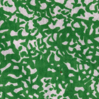Lightweight Green/White 2-Way Stretch Knit Cotton Blend: 1 yd