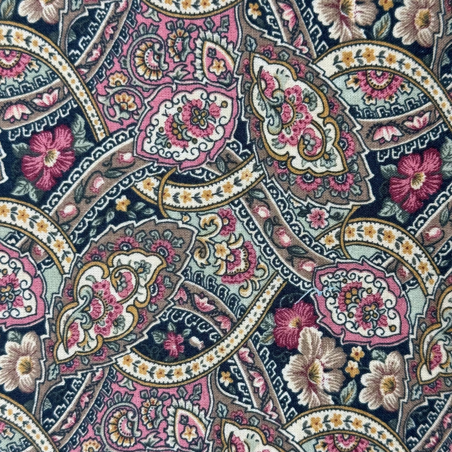 Multicolor Dense Floral Ribbon Print Cotton: 3.5 yds