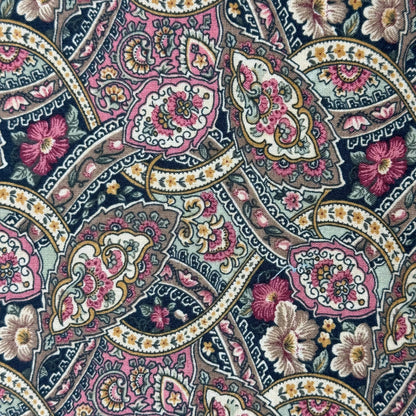 Multicolor Dense Floral Ribbon Print Cotton: 3.5 yds