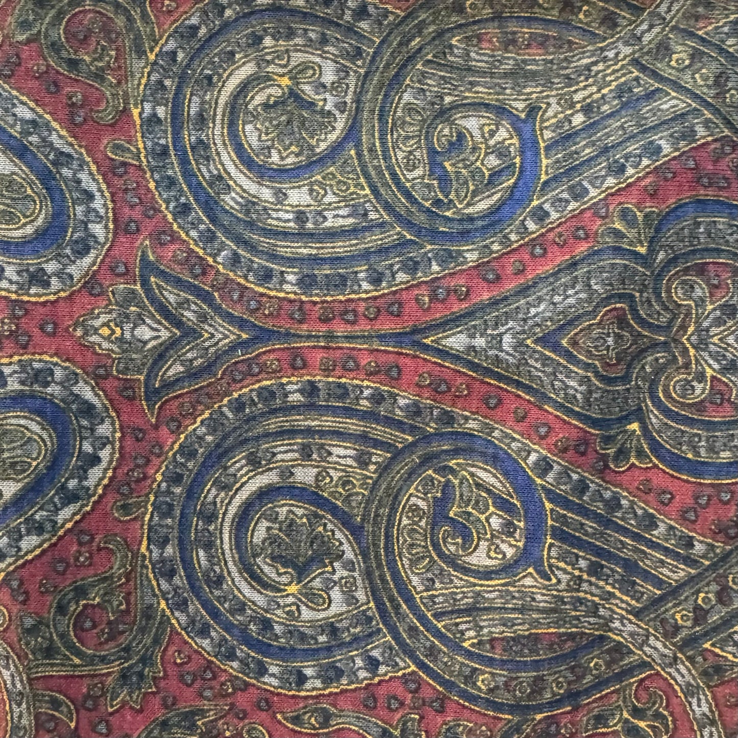 Red & Blue Paisley Cotton Blend Home Decor: 2 yds