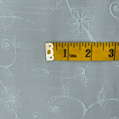 Light Blue Embroidered Floral Home Decor: 3 yds