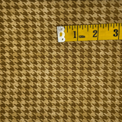 Olive & Tan Houndstooth Print Cotton: 2 yds