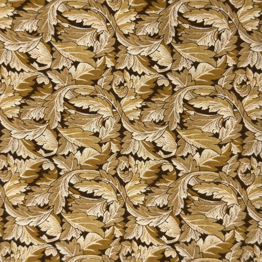 Brown & Tan Leaves Cotton: 2 yds