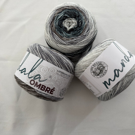 Lion Brand Mandala Ombre Yarn in Cool: 3 Skeins