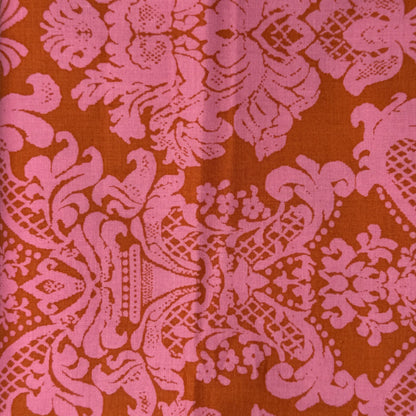 Pink & Orange Damask Cotton: 2 yds