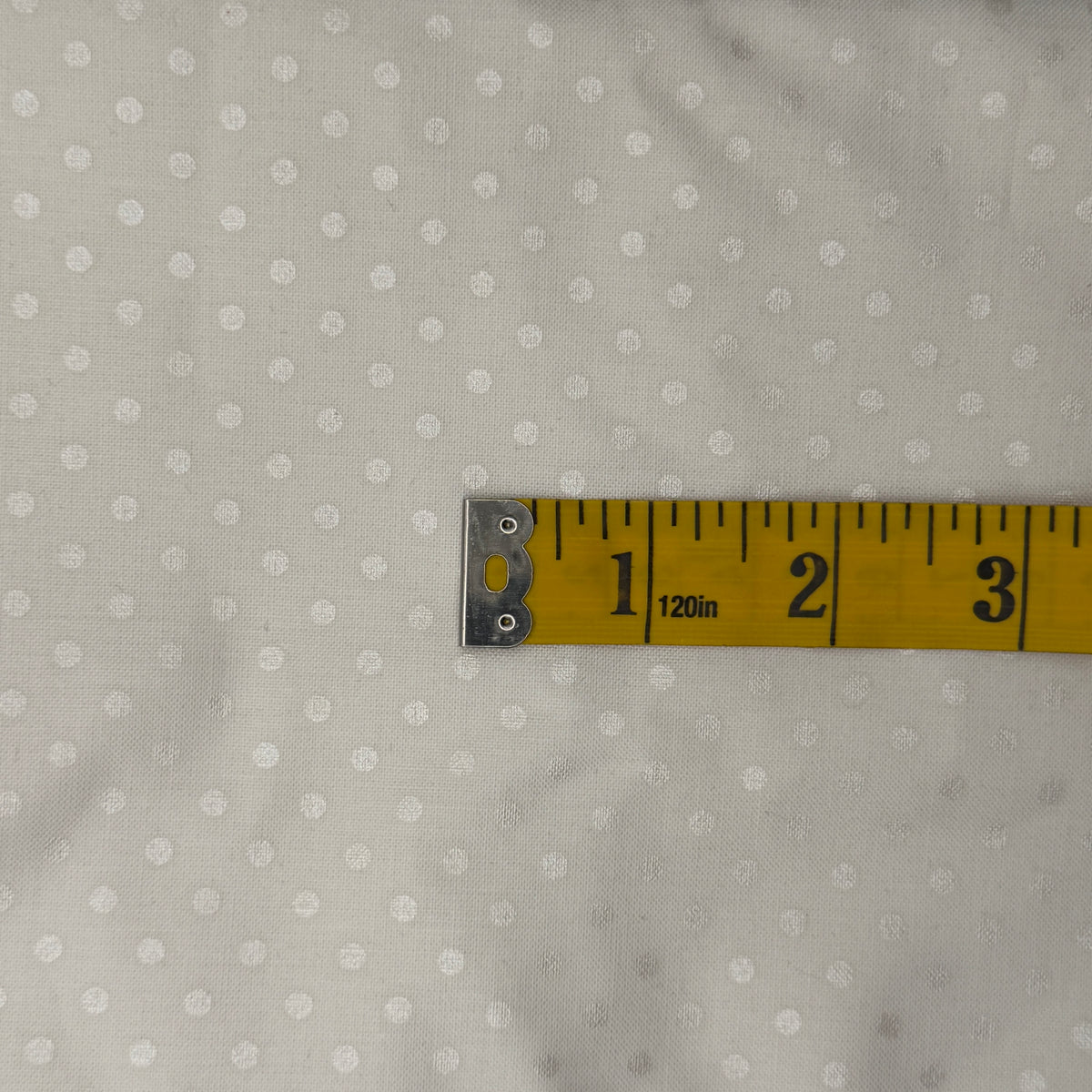 White With Subtle Polka Dots Cotton: 2.5 yds