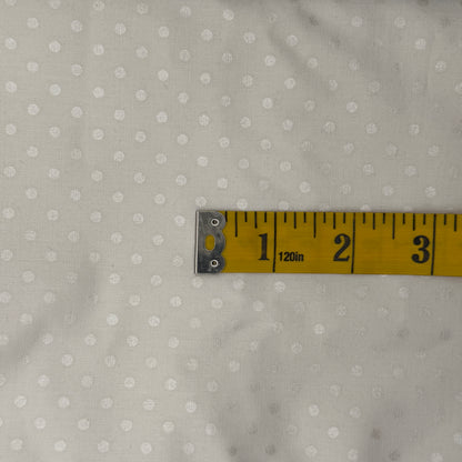 White With Subtle Polka Dots Cotton: 2.5 yds