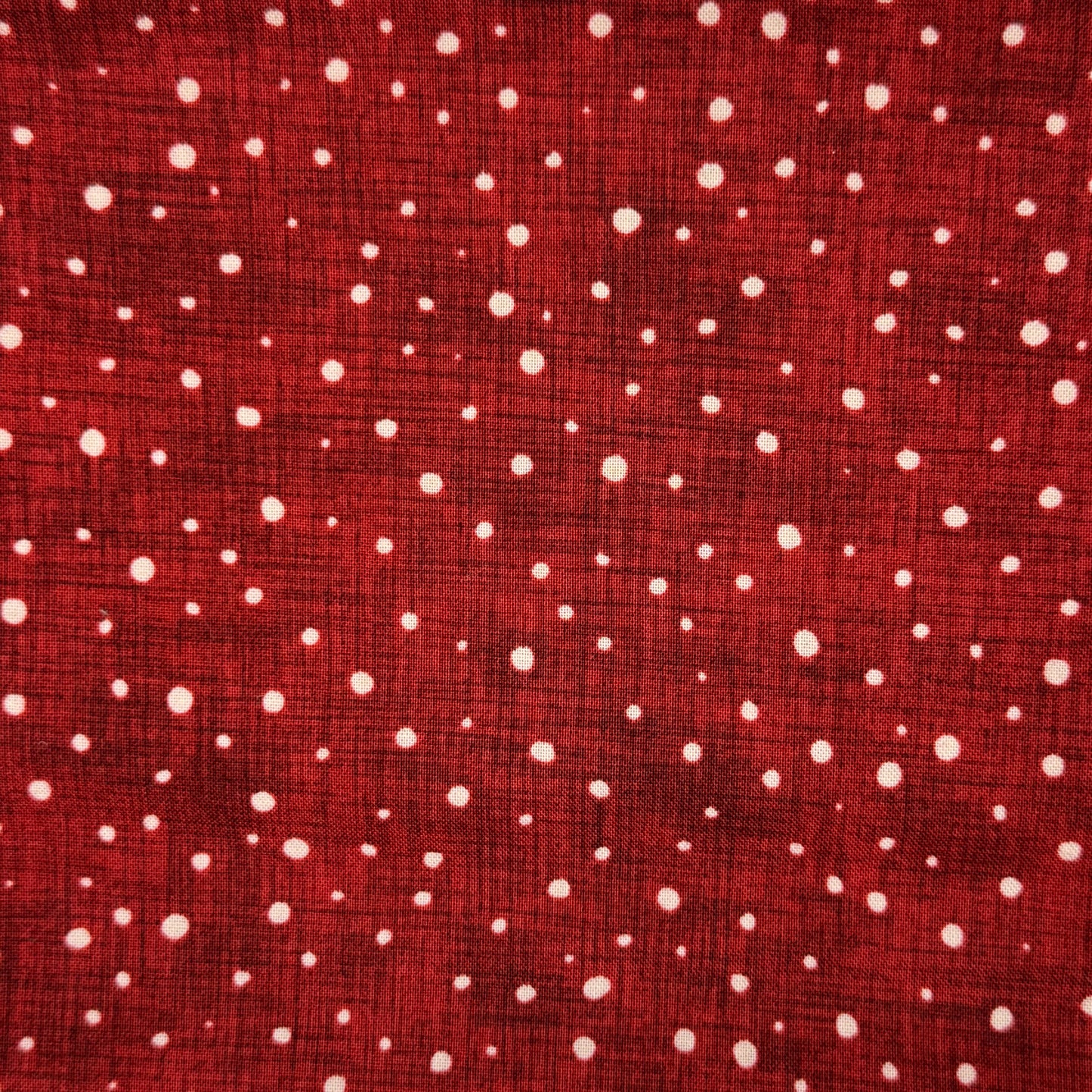 Red With White Dots Cotton: 1 yd