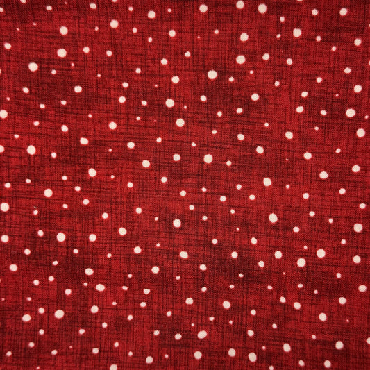 Red With White Dots Cotton: 1 yd