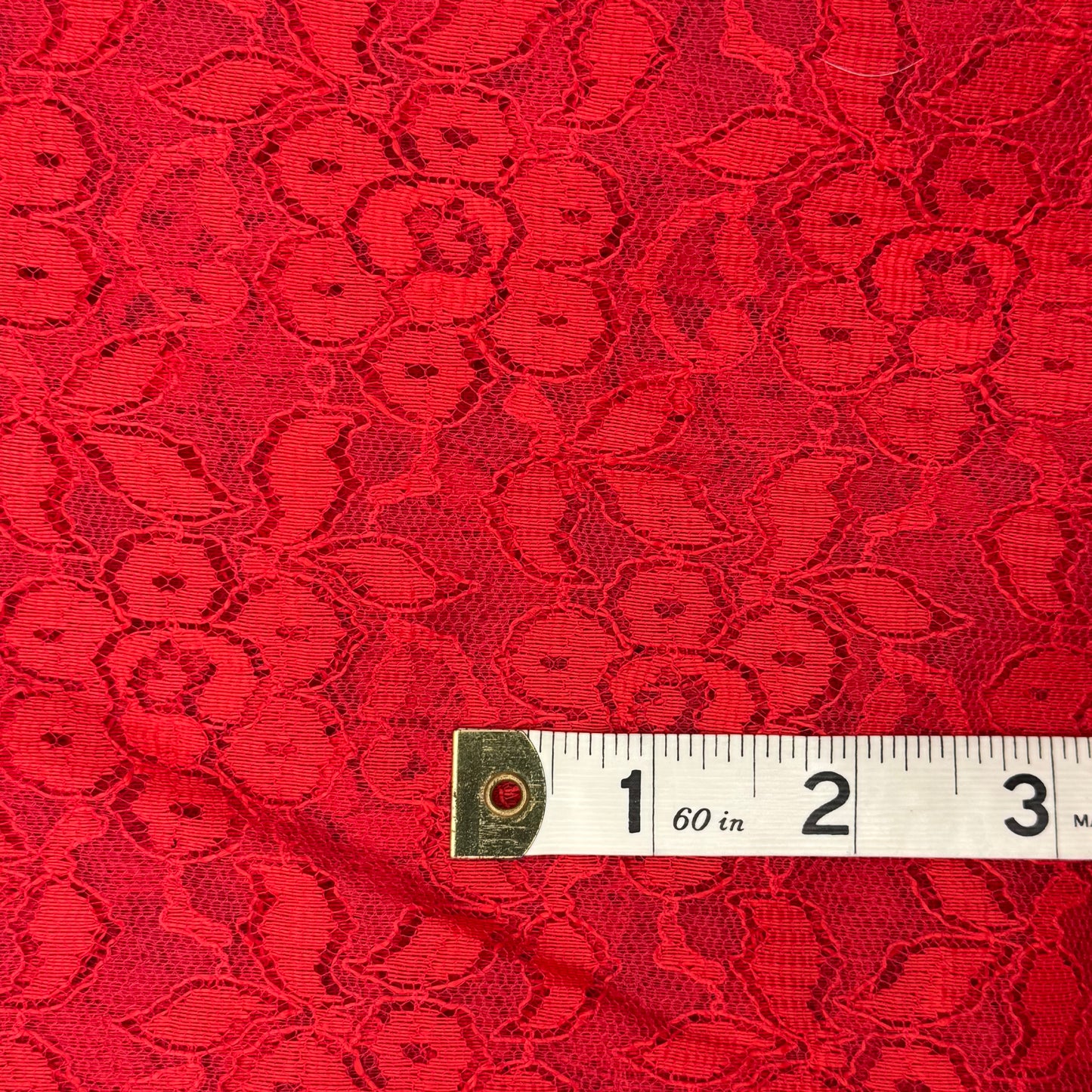 Red Nylon/Poly Lace: 3 yds