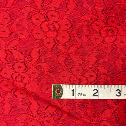 Red Nylon/Poly Lace: 3 yds