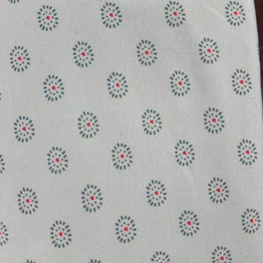 Mint Dots & Hearts Stretch Jersey: 2.5 yds