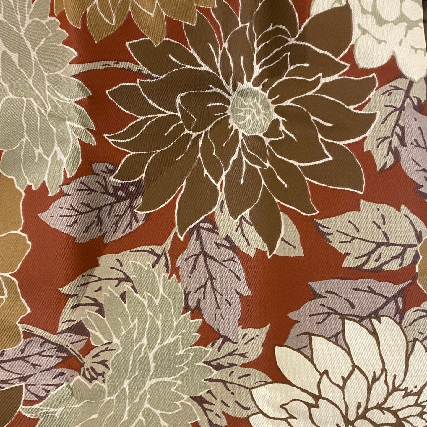 Rust Floral Home Decor: 1 yd