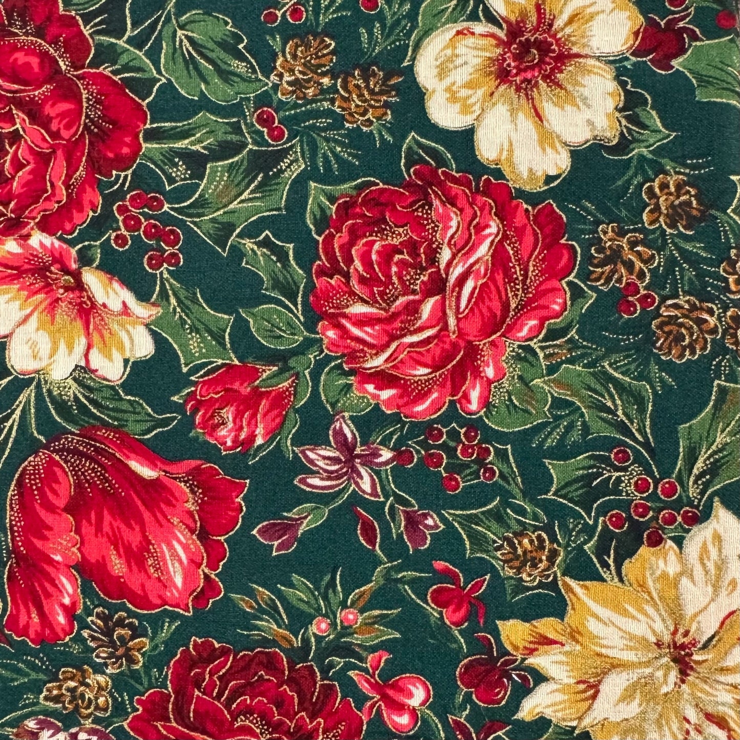Holiday Floral Cotton: 1.5 yds