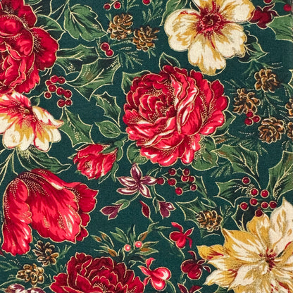 Holiday Floral Cotton: 1.5 yds