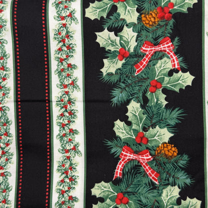 Striped Holiday Greens Cotton: 1.75 yds