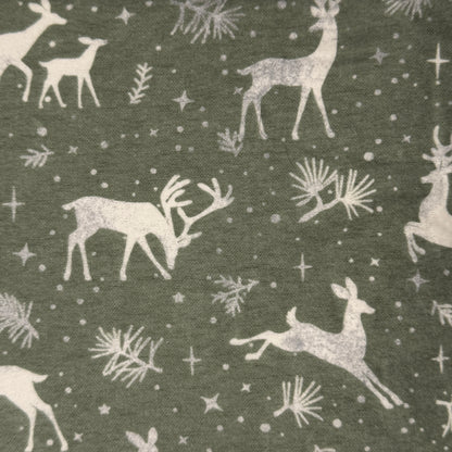 Grey & White Deer Flannel: 1.25 yds