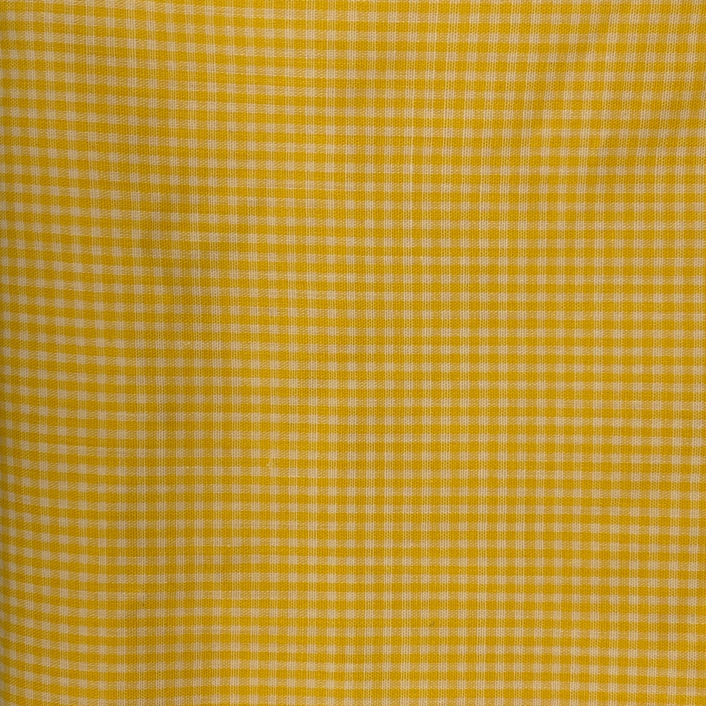 Bright Yellow Gingham Cotton Blend Shirting: 2.5 yds