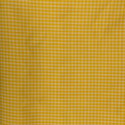 Bright Yellow Gingham Cotton Blend Shirting: 2.5 yds