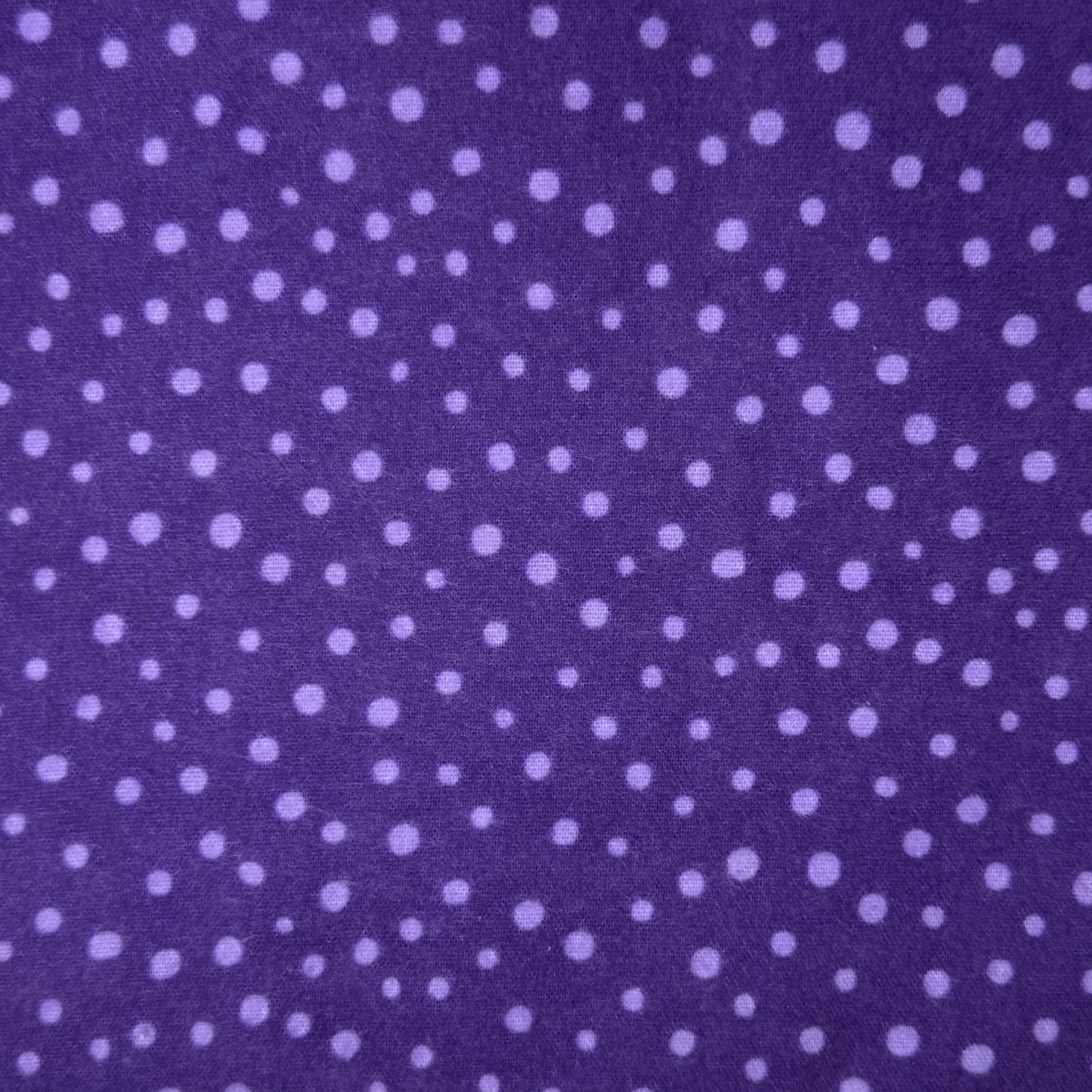 Purple Dots Brushed Cotton Blend: 1 yd