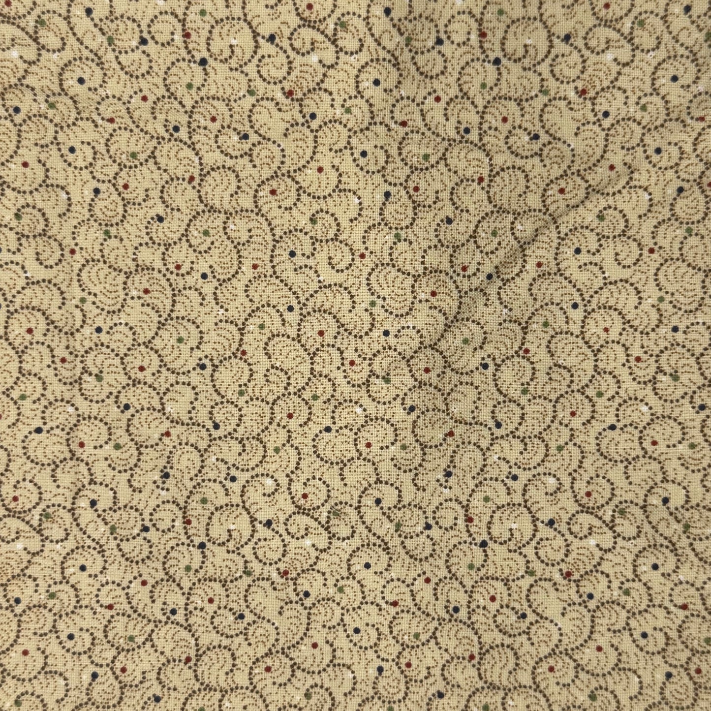 Cream With Dots & Swirls Cotton: 1.75 yds