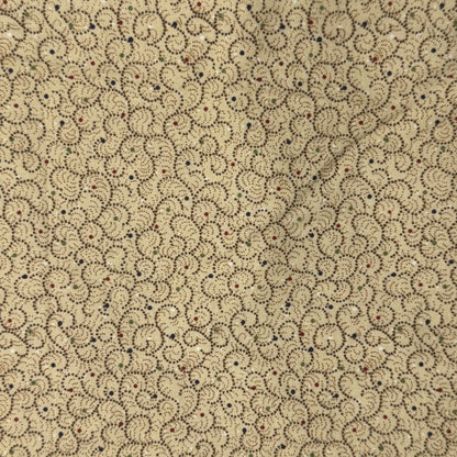 Cream With Dots & Swirls Cotton: 1.75 yds