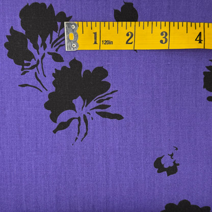 Purple Abstract Floral Cotton Poly Blend: 3 yds